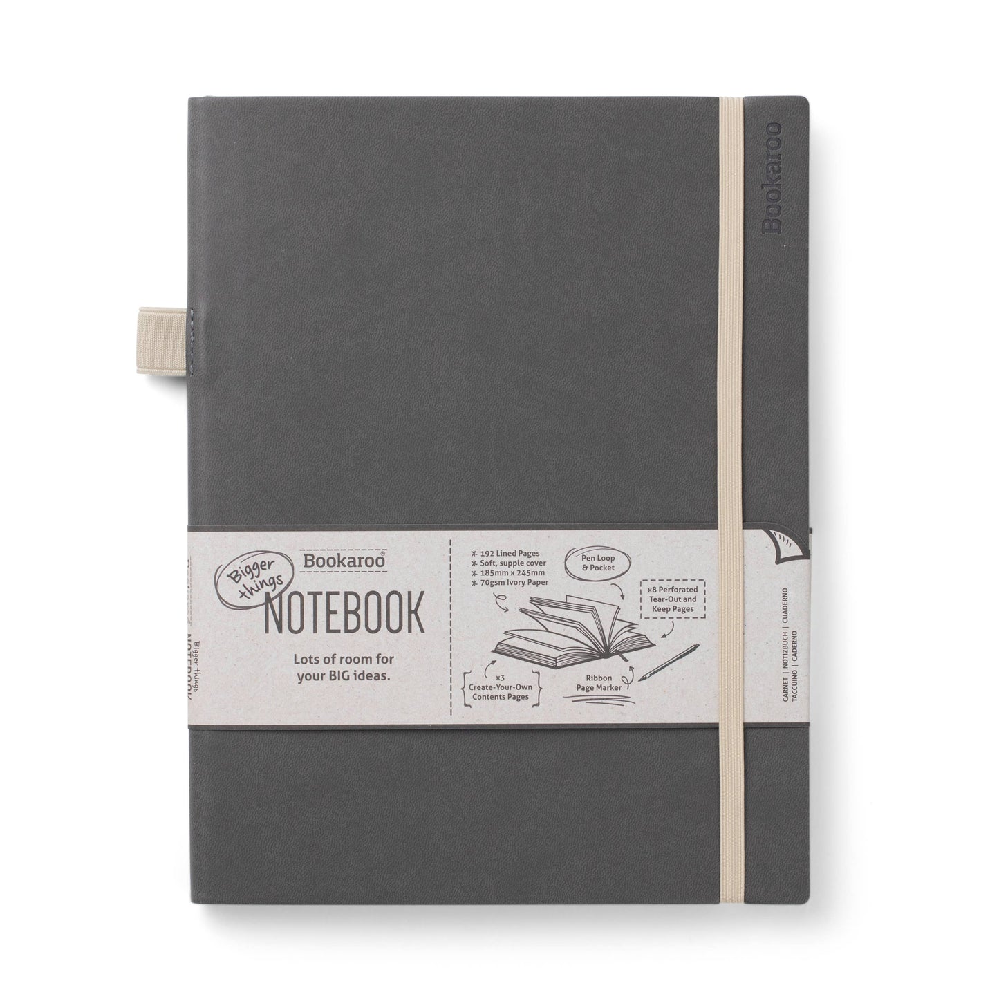 Bookaroo Bigger Things Notebook: Black