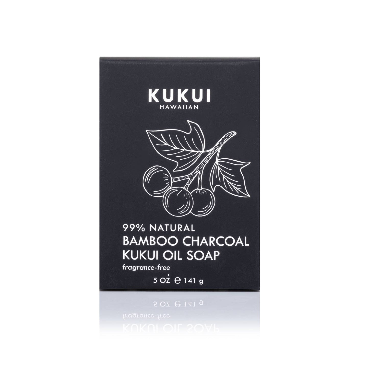 Bamboo Charcoal Kukui Oil Soap, Fragrance-Free, 99% Natural