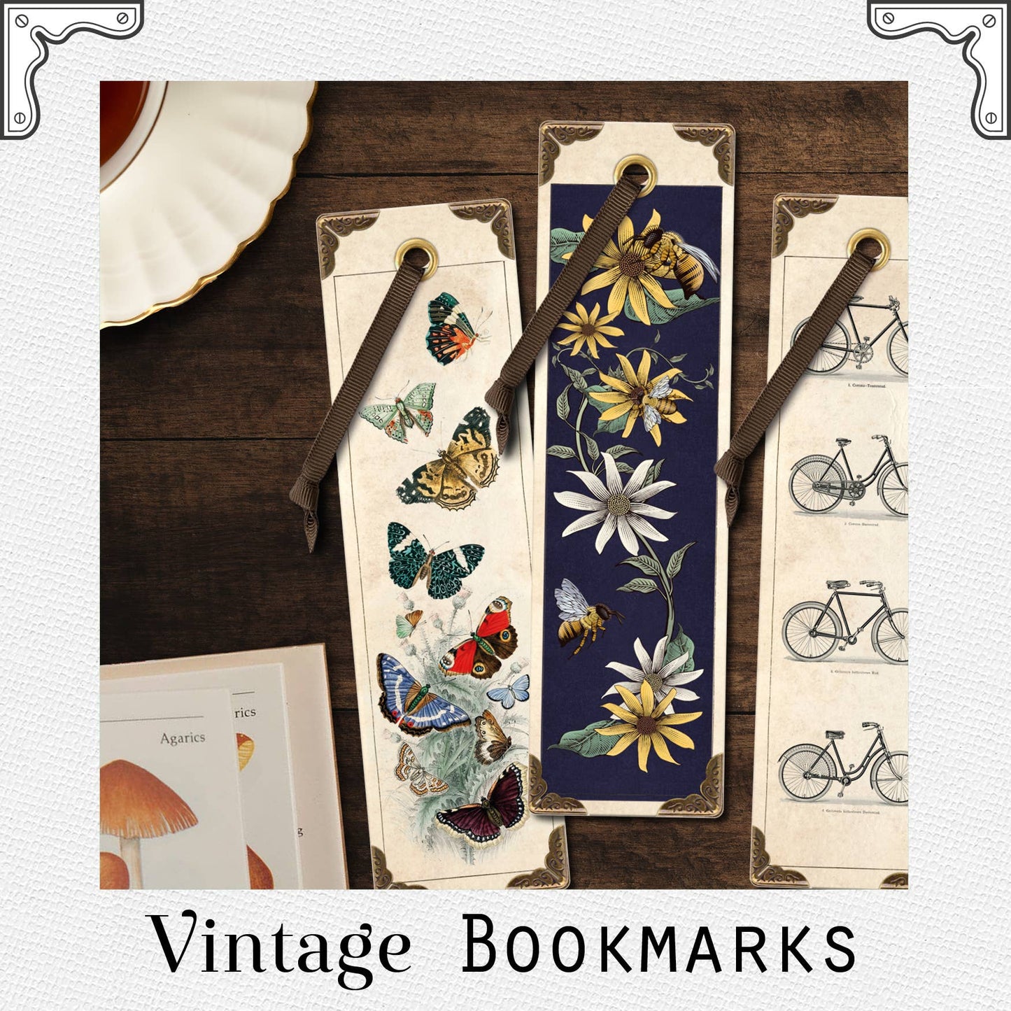 Vintage Bookmarks: Bees & Flowers