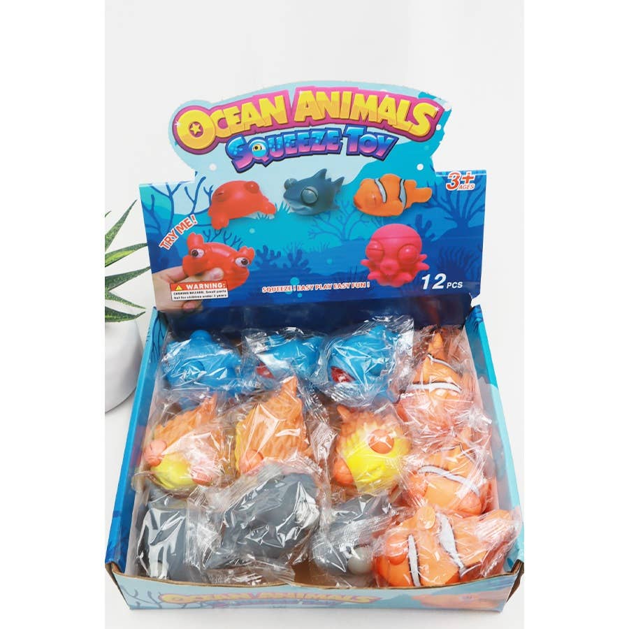 Eye Popping Ocean Animals Squishy Toy: MIX COLOR / ONE