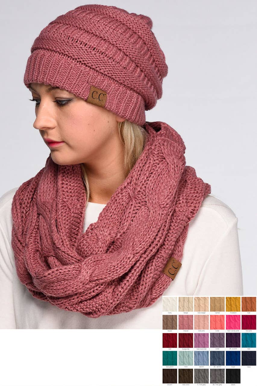 C.C Knitted Scarf: Dark Purple