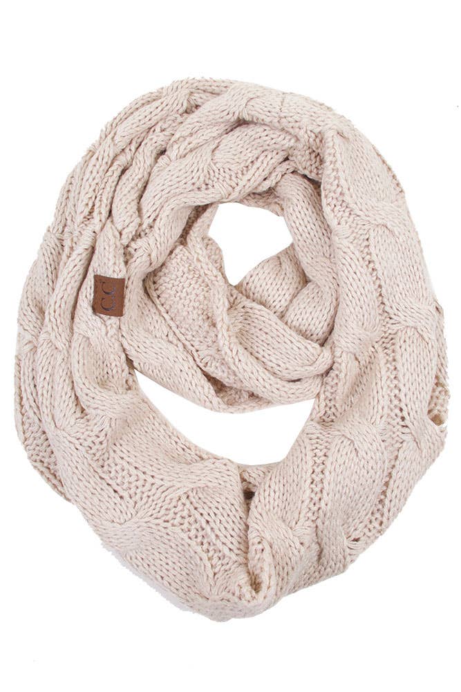 C.C Knitted Scarf: White
