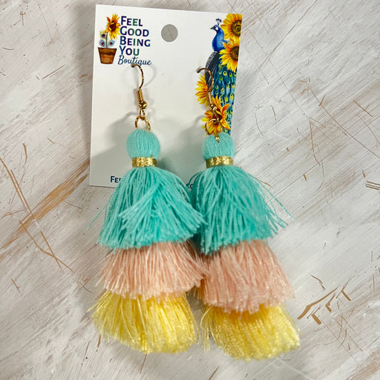 Pastel Silky Tassel Earrings