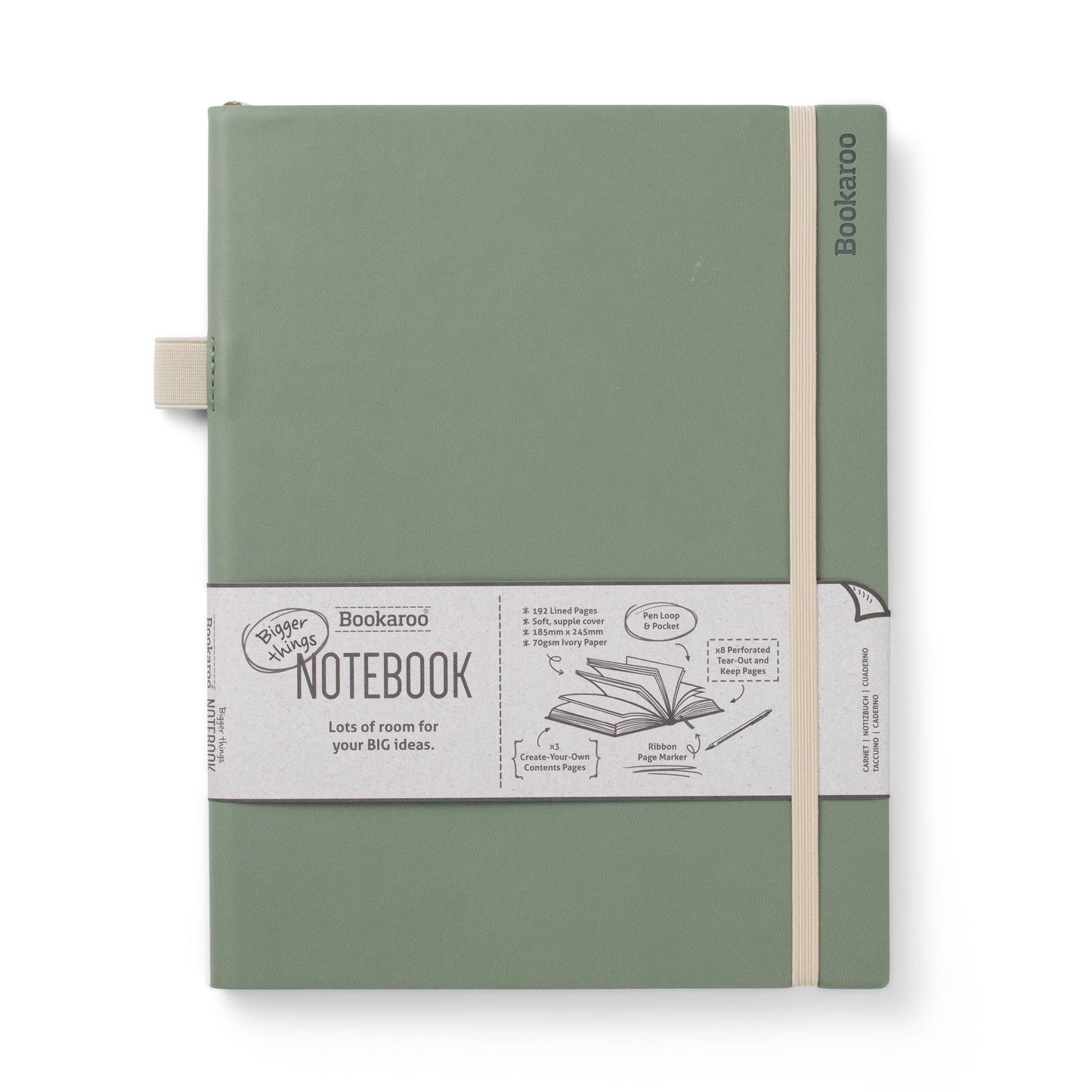 Bookaroo Bigger Things Notebook: Forest Green