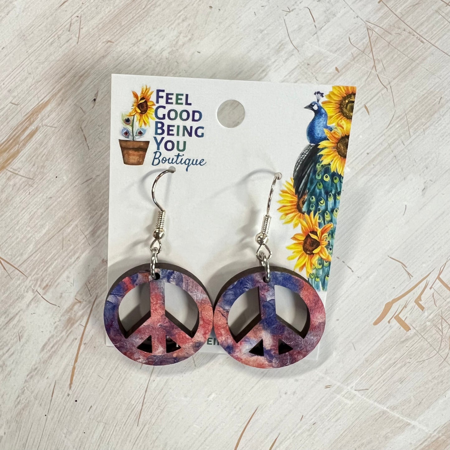 Peace Sign Petite Dangles