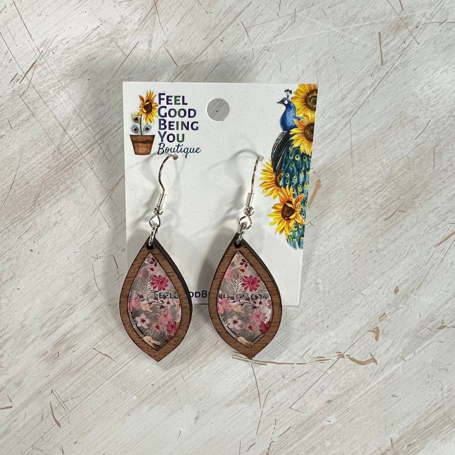 Pink Floral Mini Teardrop