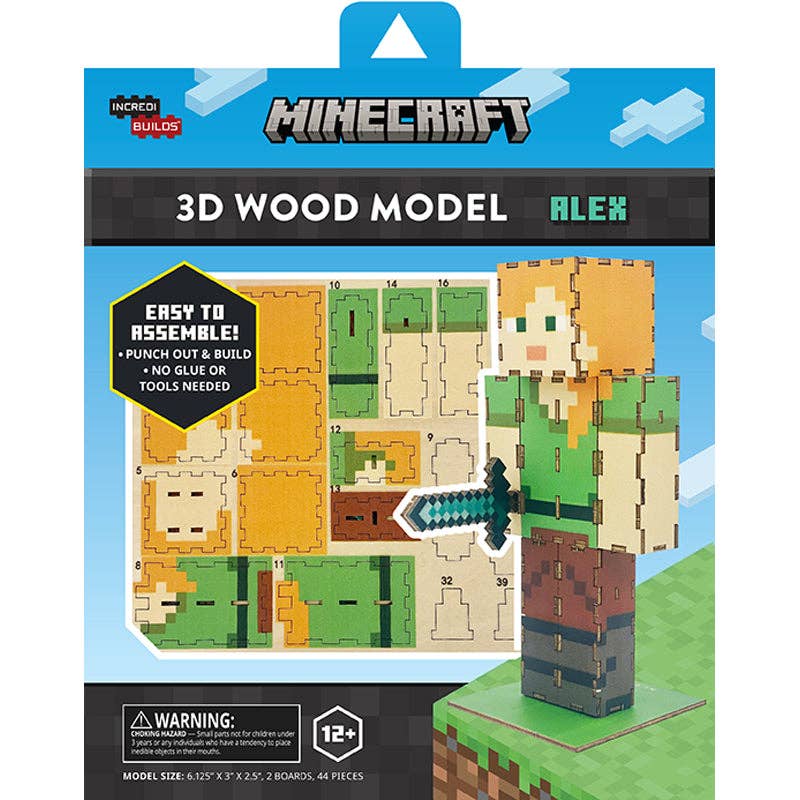 IncrediBuilds: Minecraft: Alex 3D Wood Model Kit