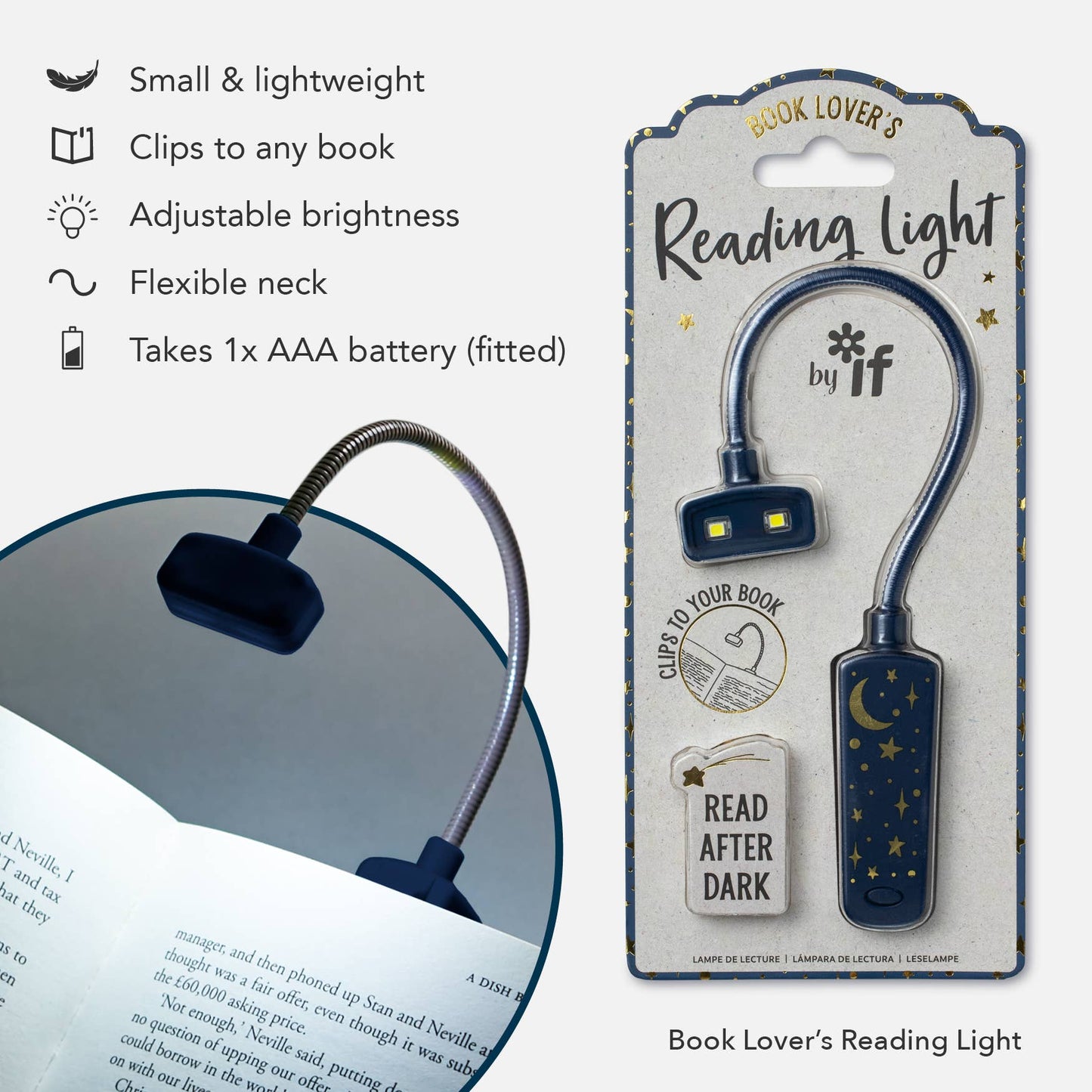 Bookaroo Moon & Stars Stationery: Book Light