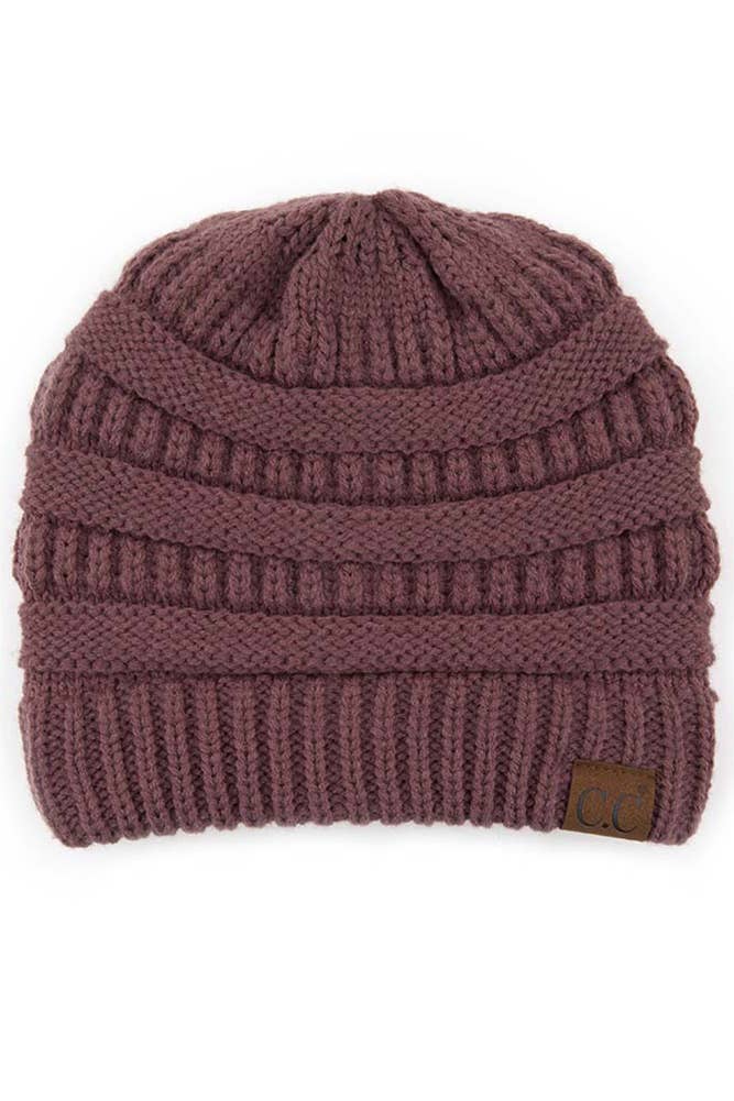C.C Ribbed Kit Solid Color Beanie: Hot Pink