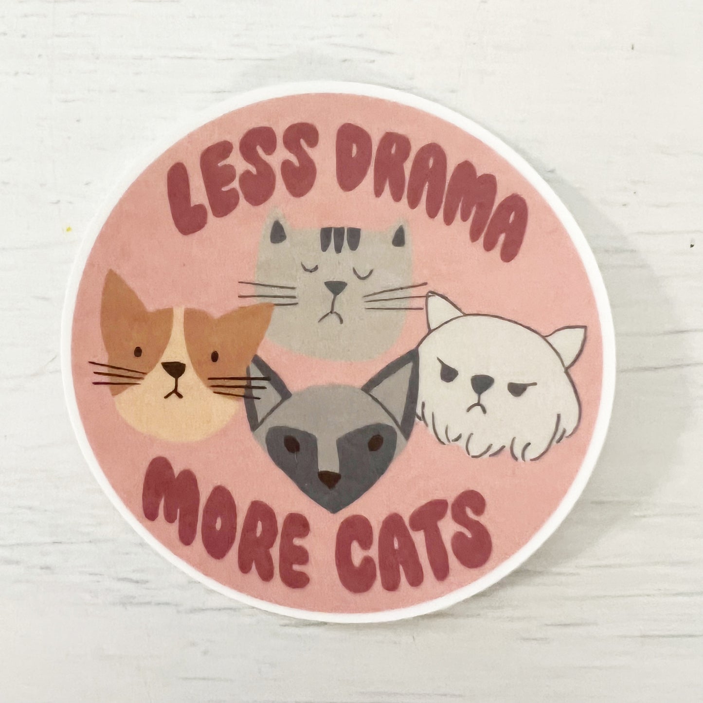 Less Drama More Cats Sticker Decal