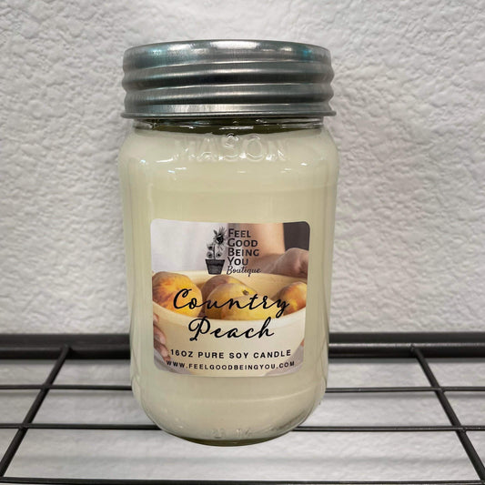 COUNTRY PEACH | 16oz Mason Jar