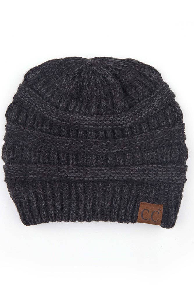 C.C Multicolor Soft Ribbed Knit Beanie