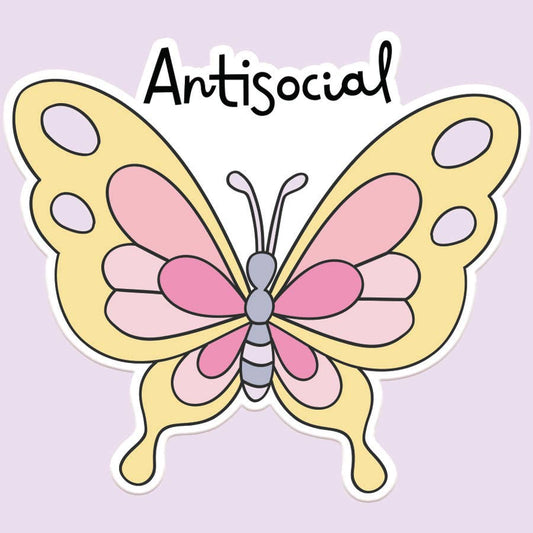 Antisocial Butterfly Sticker Decal