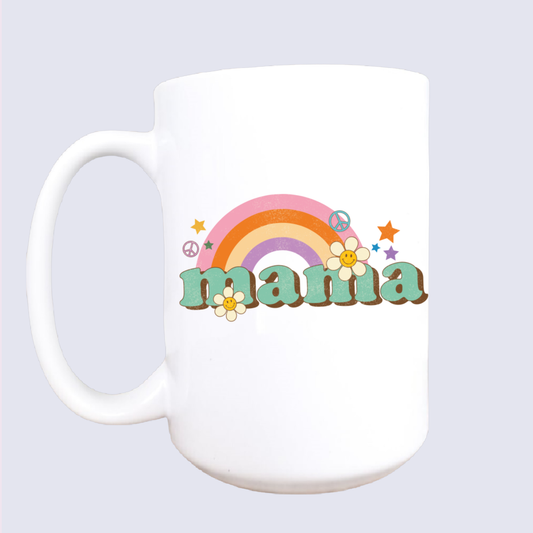 Retro Rainbow Mama Mug