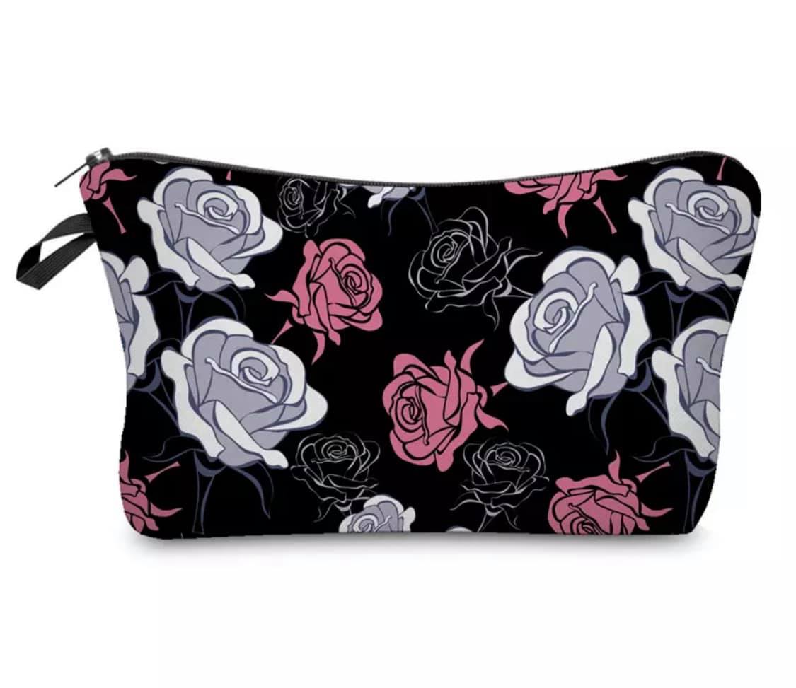White & Pink Rose Pouch