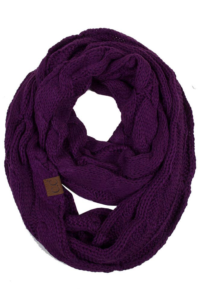 C.C Knitted Scarf: Dark Purple