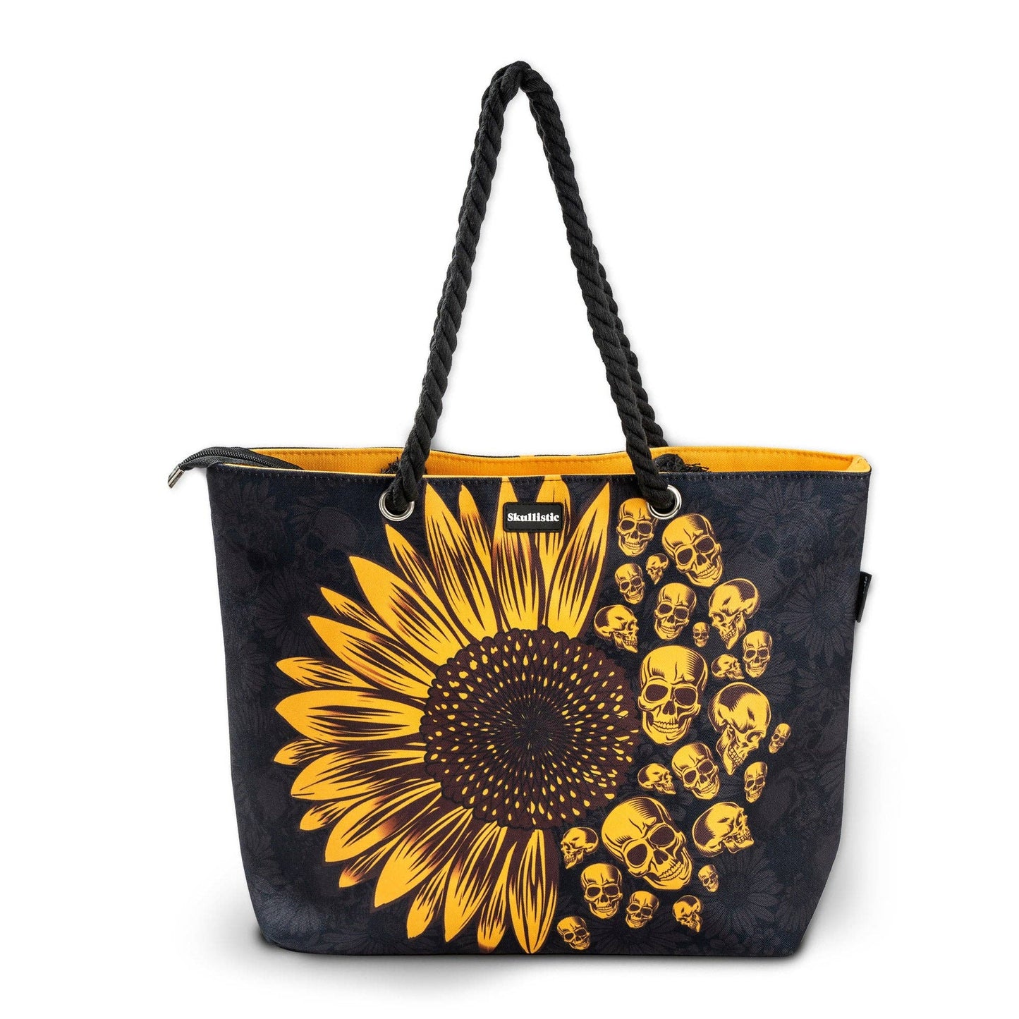 Skullistic Sunflower Skulls Shoulder Beach Bag