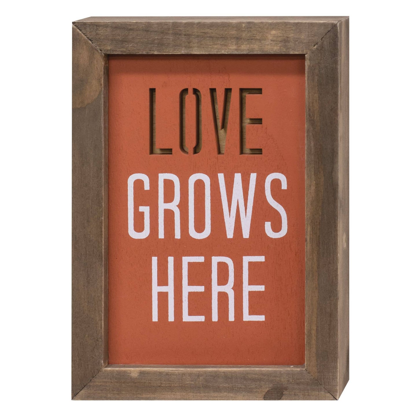 Love Grows Here Framed Cutout Sign