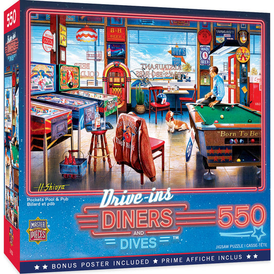 Drive-Ins, Diners & Dives - Pockets Pool & Pub 550 pc Puzzle