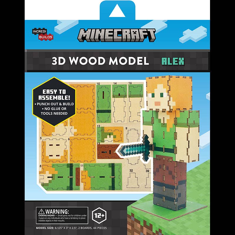 IncrediBuilds: Minecraft: Alex 3D Wood Model Kit