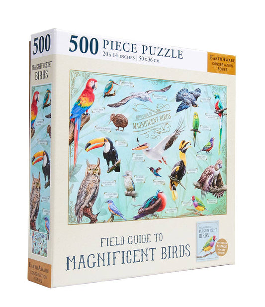 Field Guide to Magnificent Birds Jigsaw Puzzle (500 pieces)