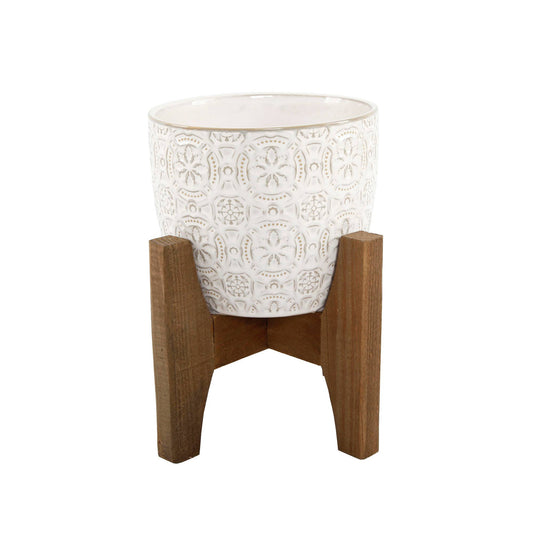 Cathedral Ceramic Planter On Stand