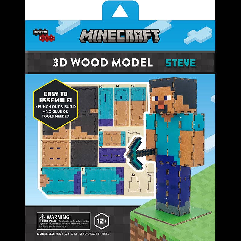 IncrediBuilds: Minecraft: Steve 3D Wood Model Kit