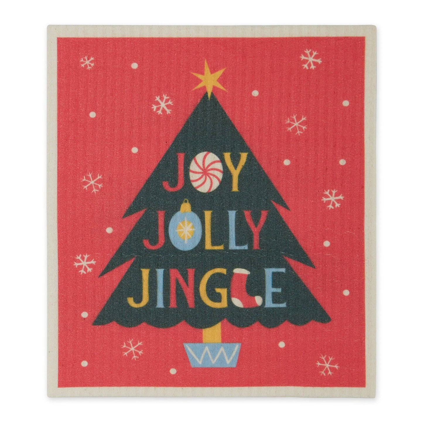 Joy Jolly Jingle Swedish Dishcloth