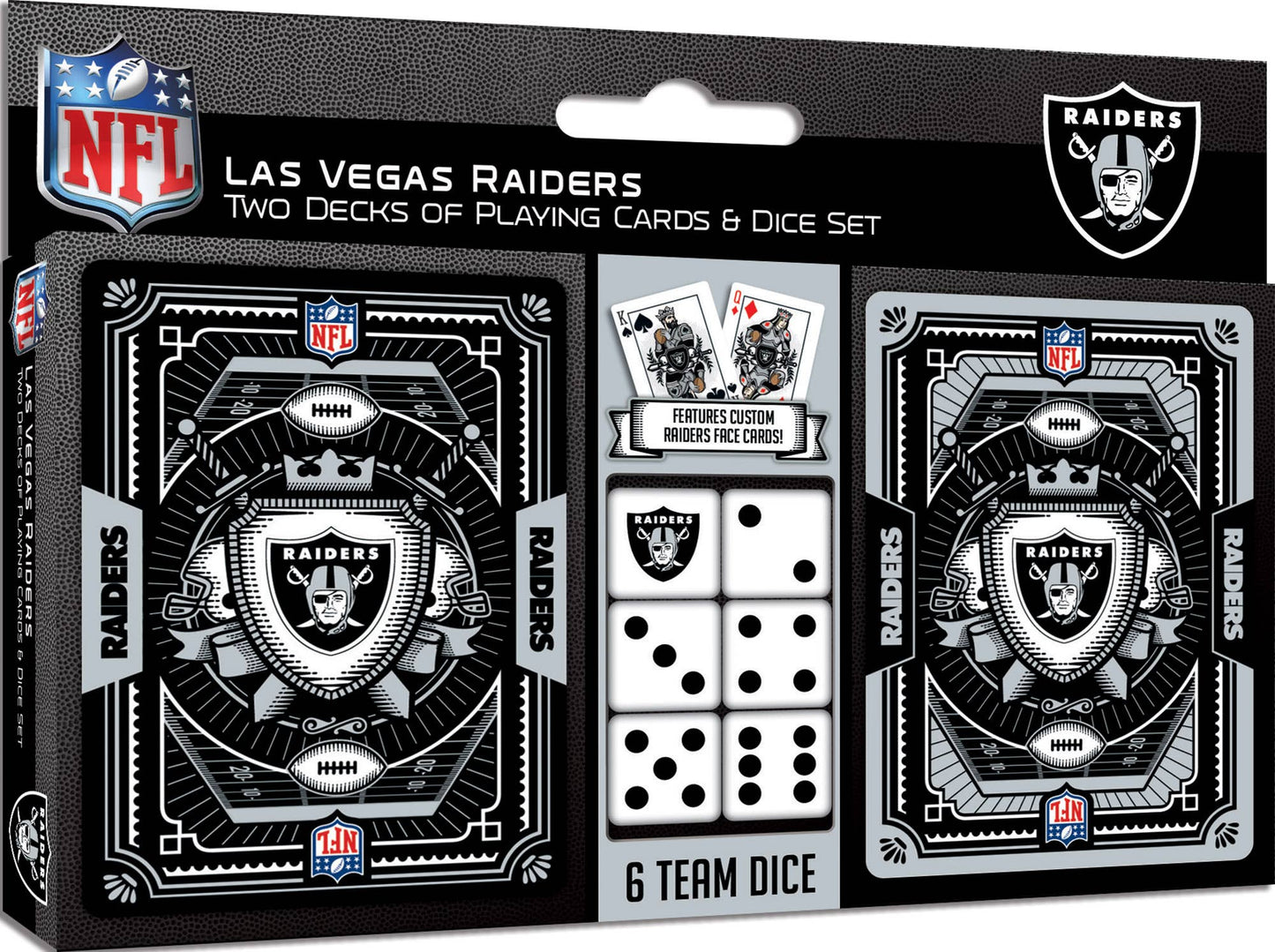 Las Vegas Raiders - 2-Pack Playing Cards & Dice Set