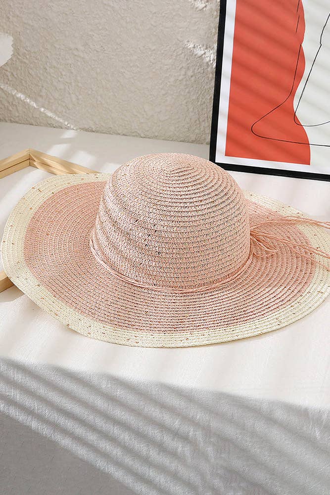 Two Tones Straw Floppy Hat