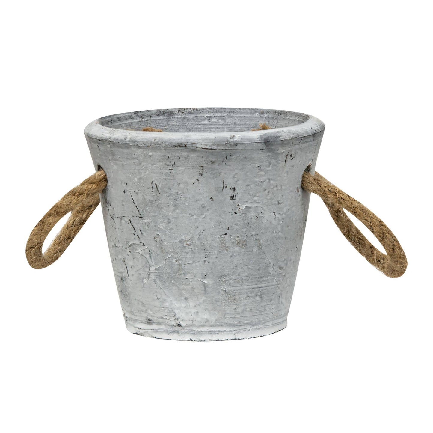 Cement Planter With Jute Handles, Small