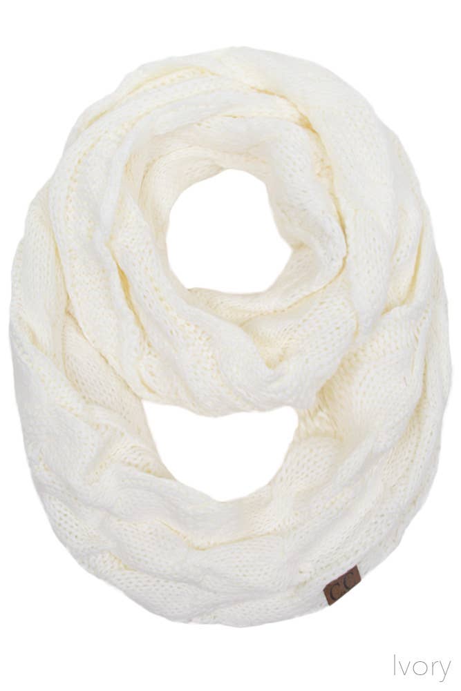 C.C Knitted Scarf: Ivory