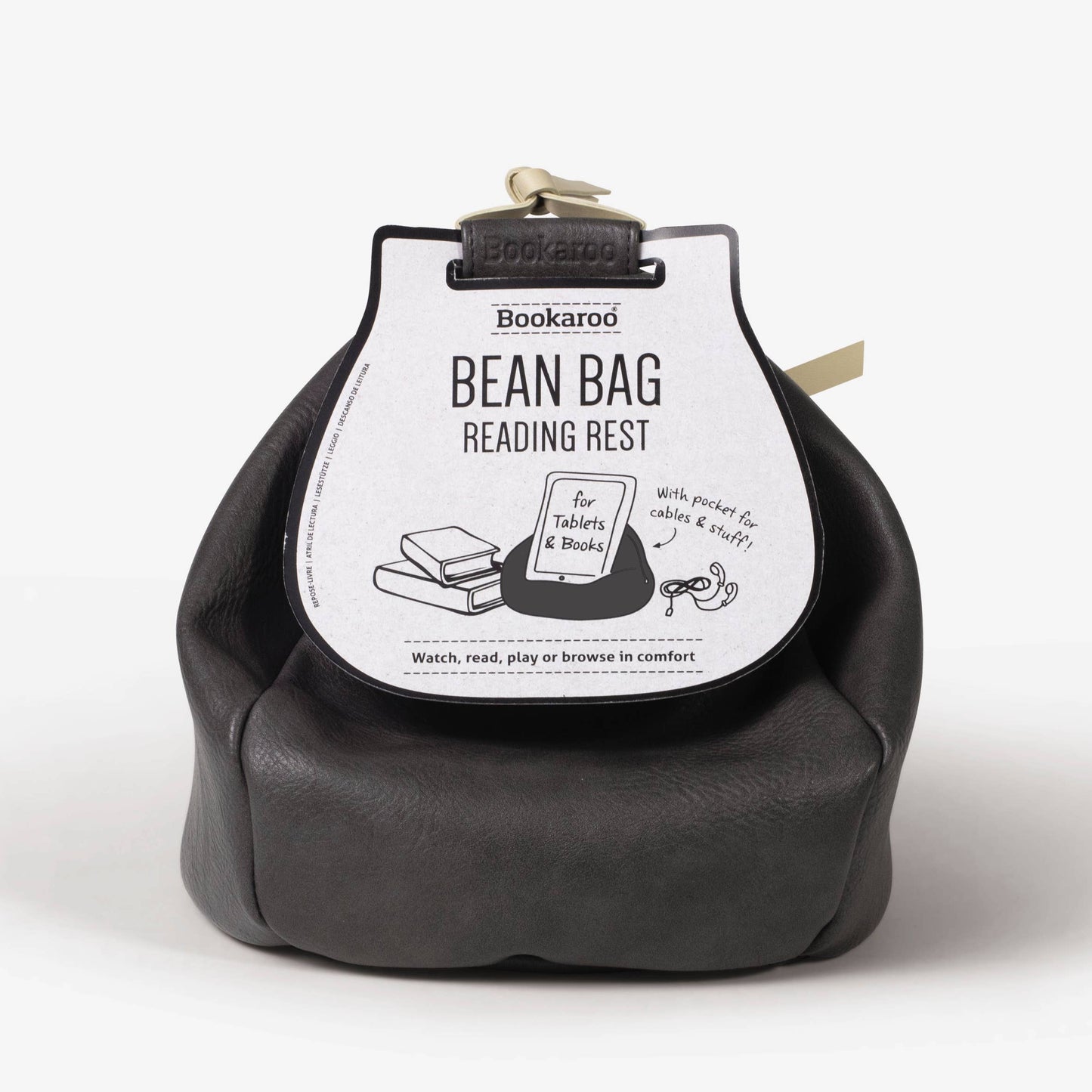 Bookaroo Bean Bag Reading Rest: Charcoal and Cream