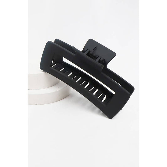 Black Jumbo Cut Out Rectangle Hair Claw: BLACK / ONE