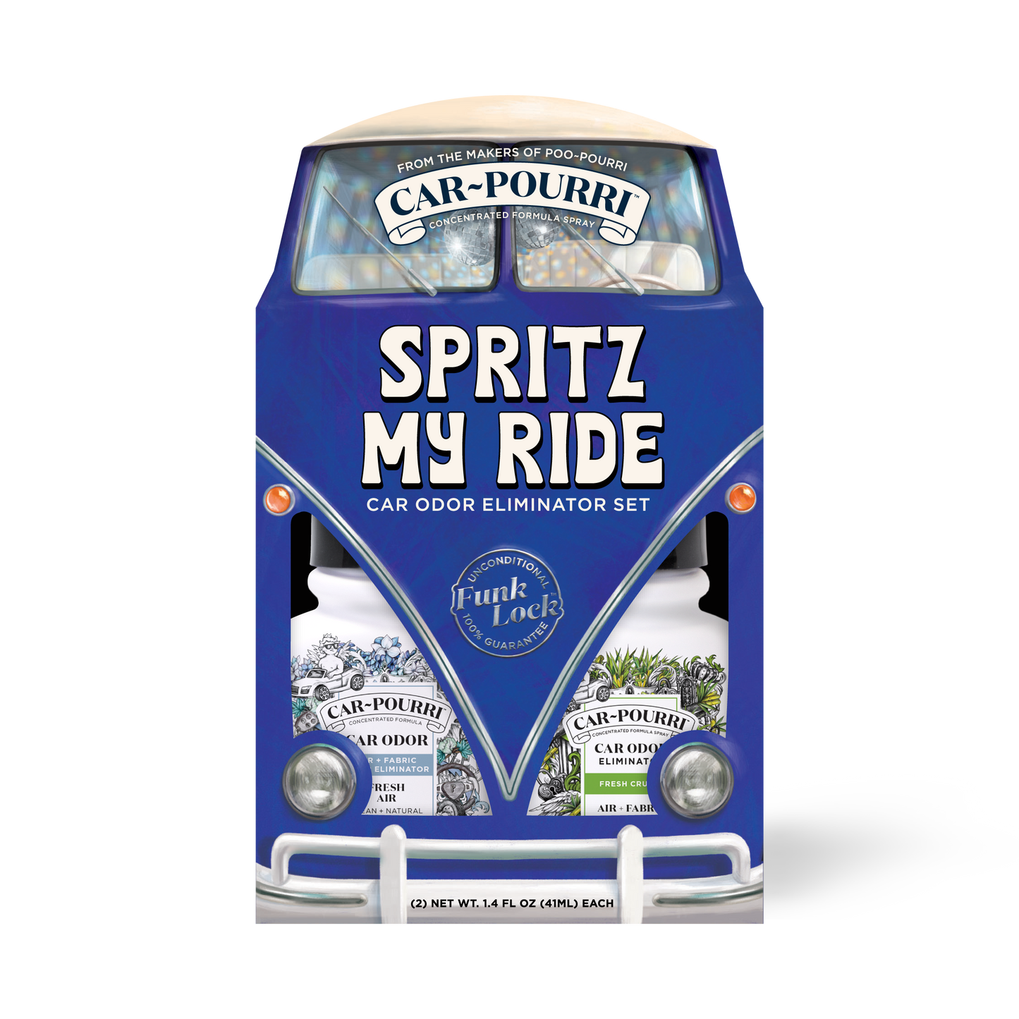 Car~Pourri Air + Fabric Spritz My Ride 1.4oz 2 pack Gift set