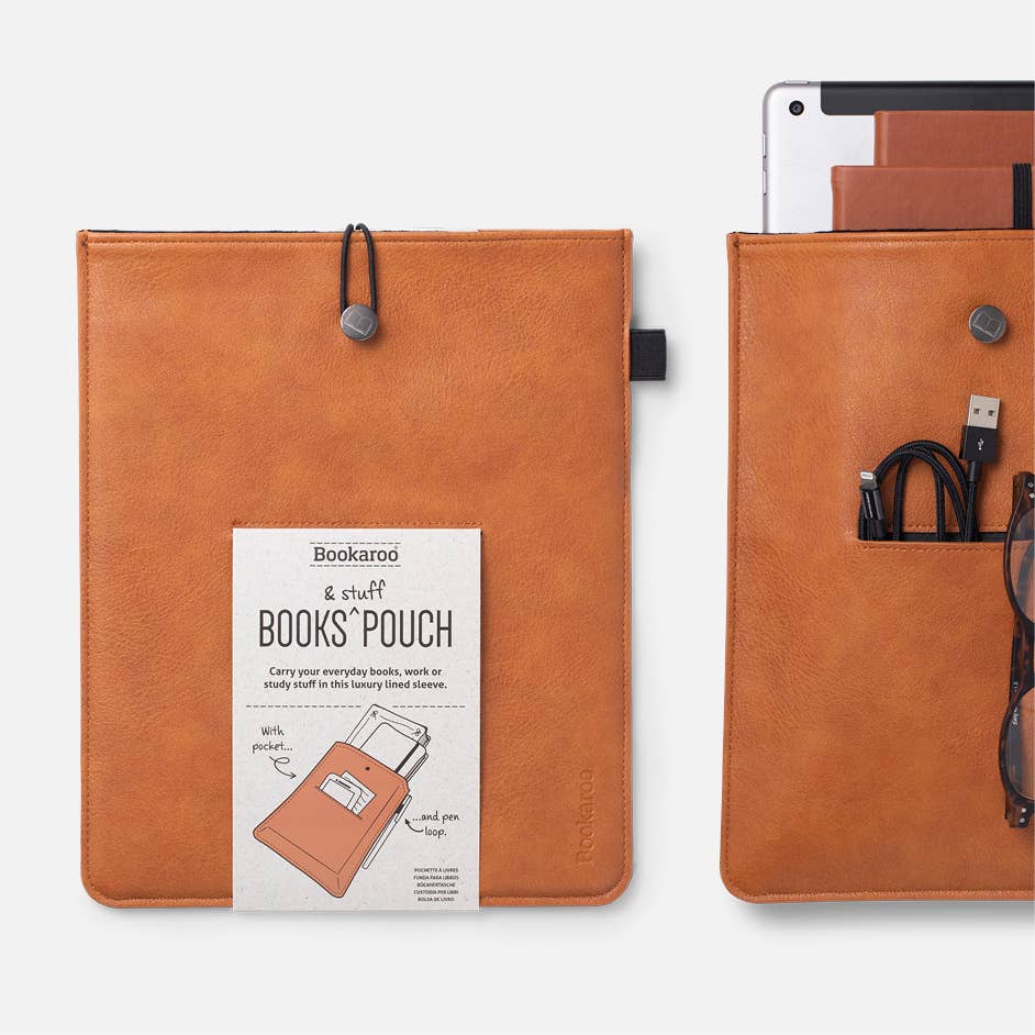 Bookaroo Books & Stuff Pouch: Brown and Black