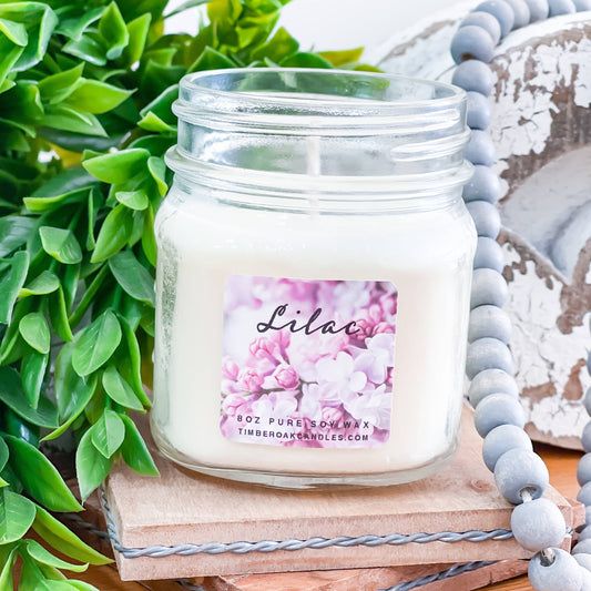 LILAC | 8oz Mason Jar |100% Pure Soy Candle