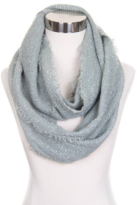 Solid boucle infinity scarf