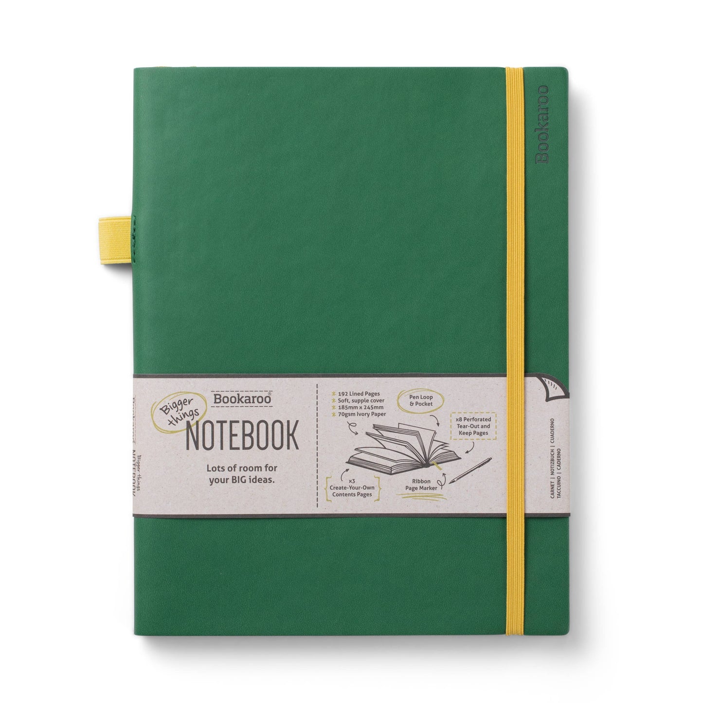 Bookaroo Bigger Things Notebook: Forest Green