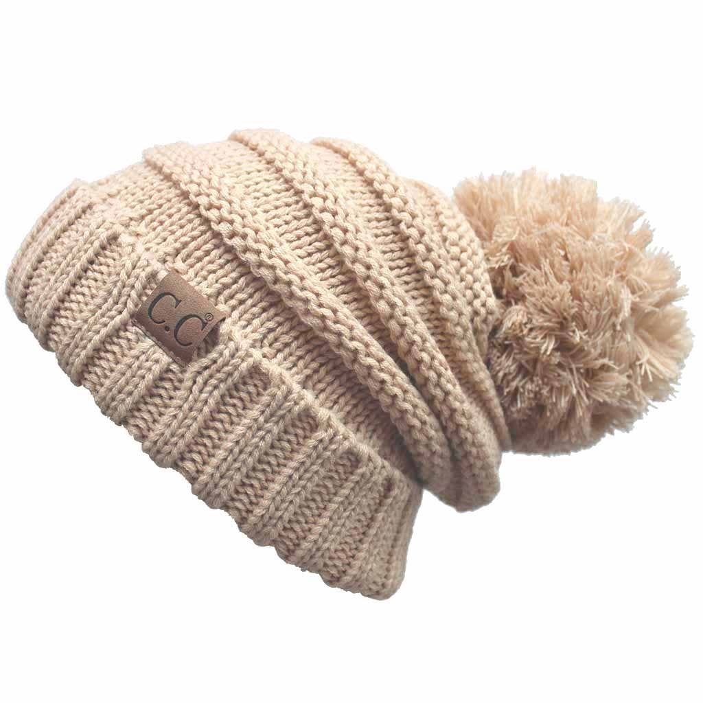 C.C Oversize Slouchy Hat with Pom Pom