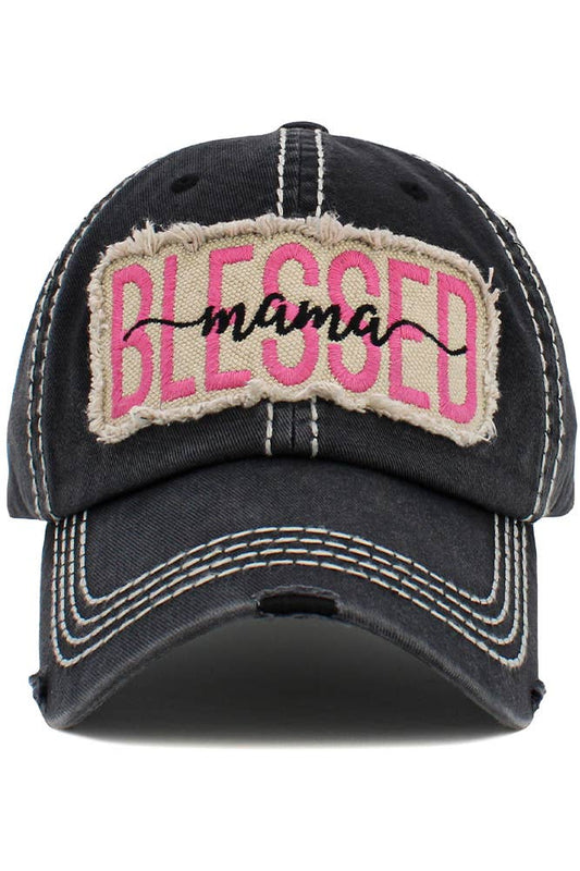 Blessed Mama Washed Vintage Ballcap