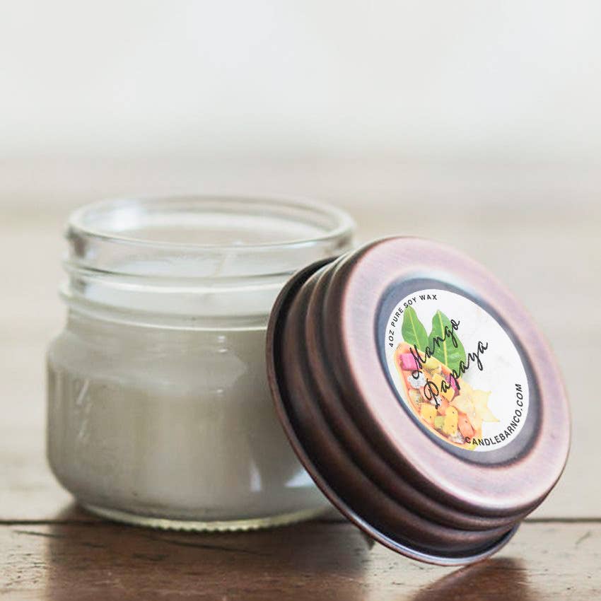 MANGO PAPAYA | 4oz Mason Jar | 100% Pure Soy Candle