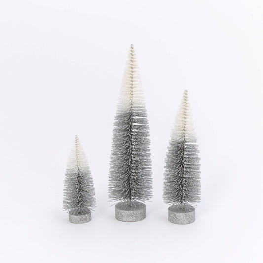 Grey to White Ombre Bottle Brush Trees