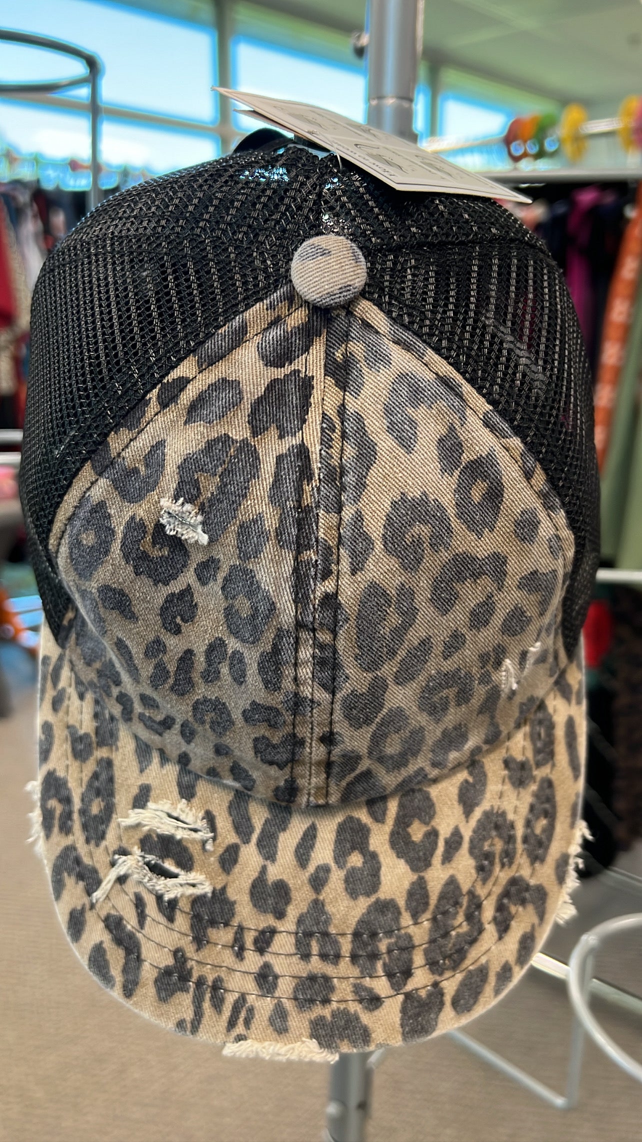 Leopard CC Ponytail Hat