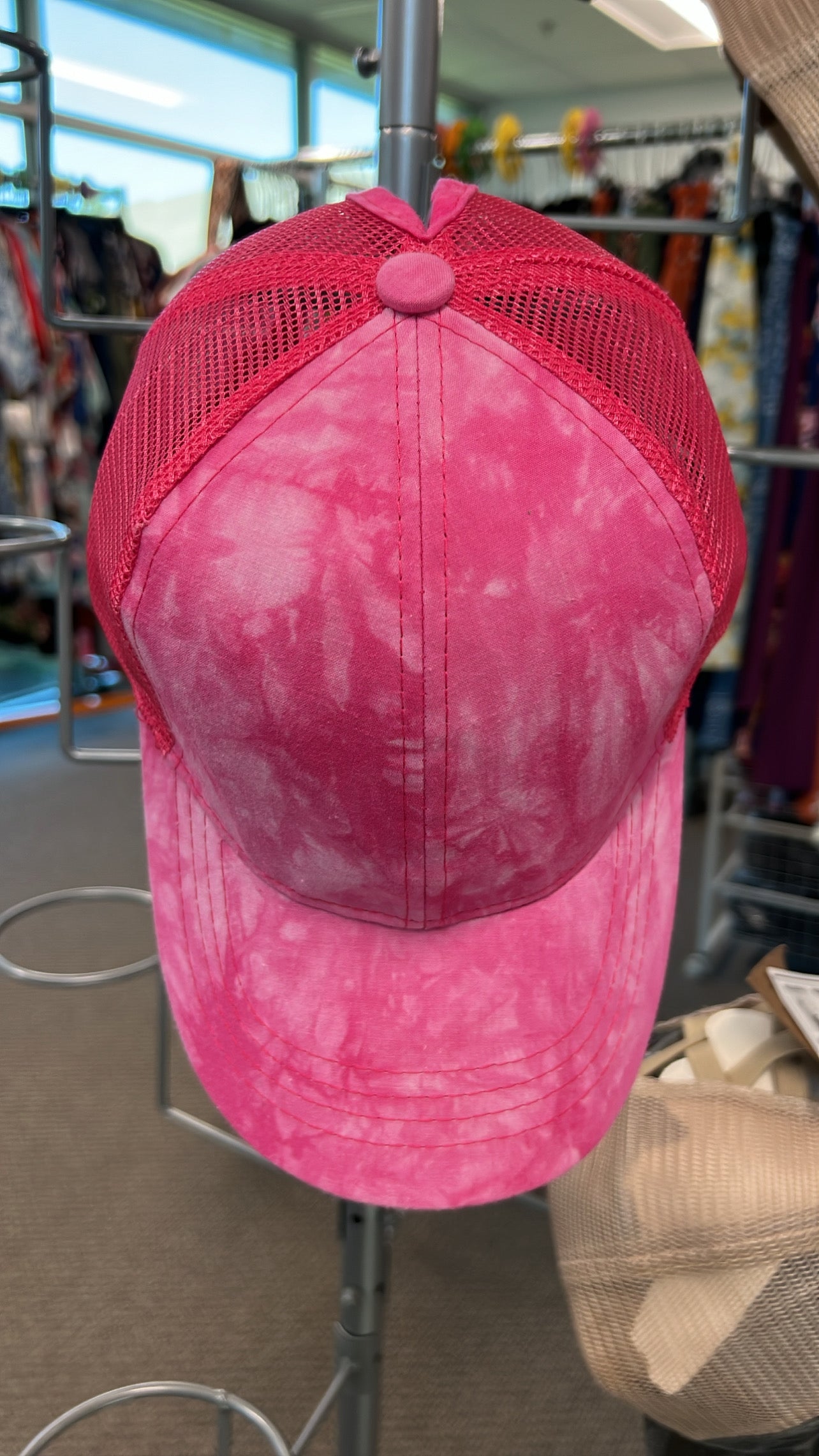 Pink CC Ponytail Hat