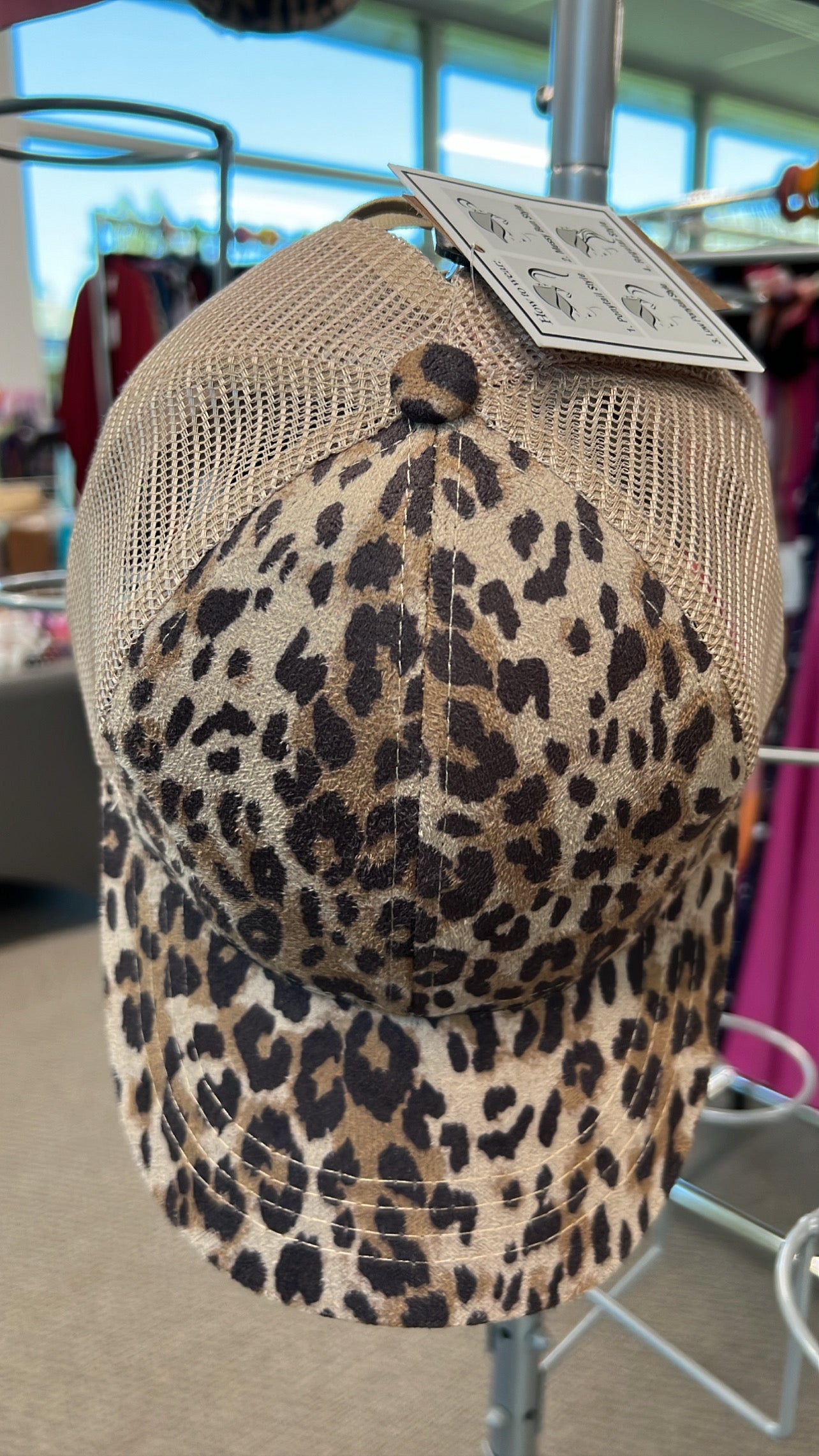 Leopard CC Ponytail Hat