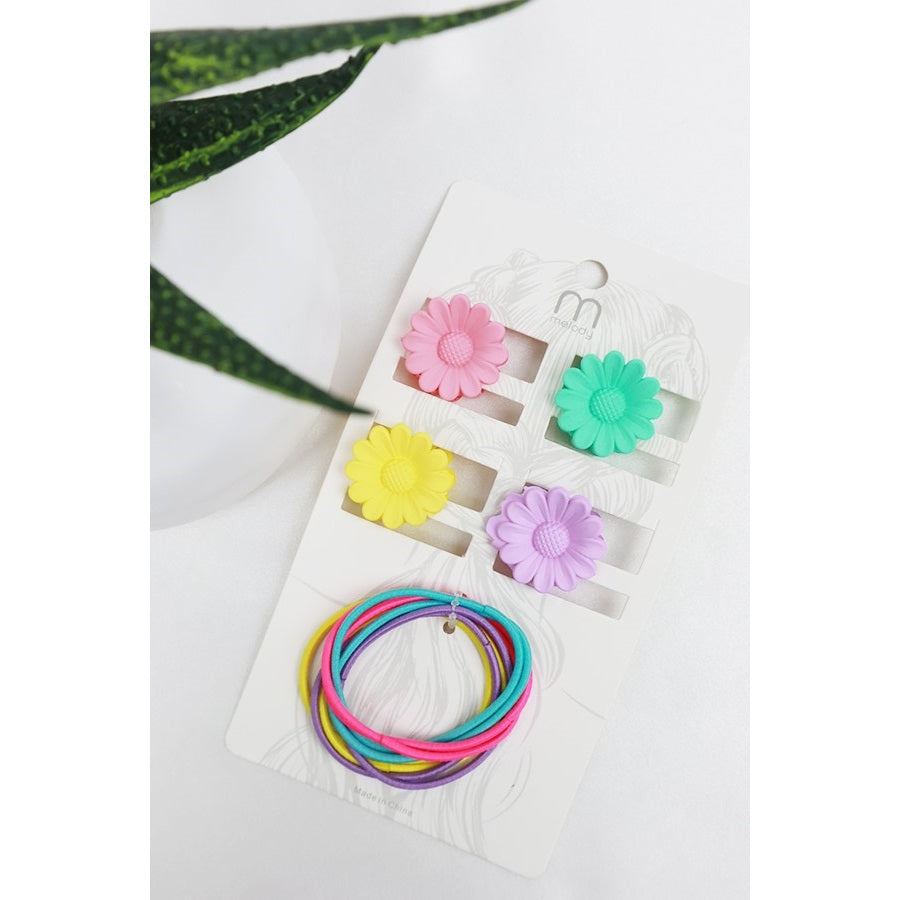 Mini Daisy Clip Hair Elastic Set